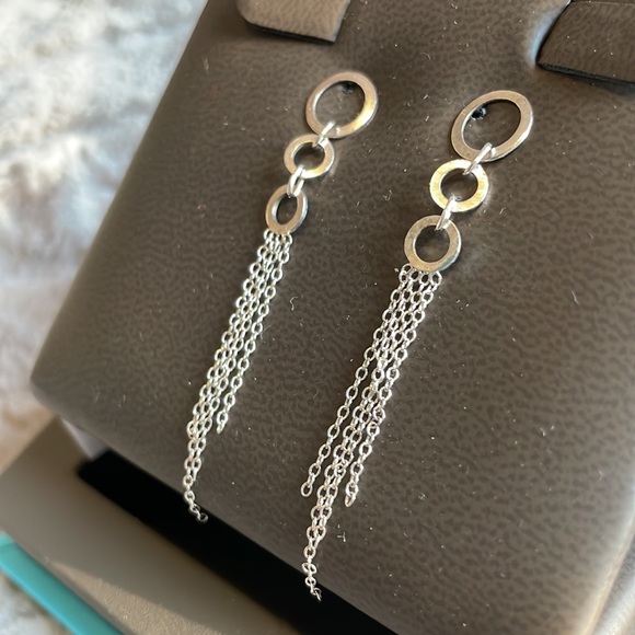 925 Sterling Silver Waterfall Dangling push-back Earrings | NWOT - Picture 2 of 4